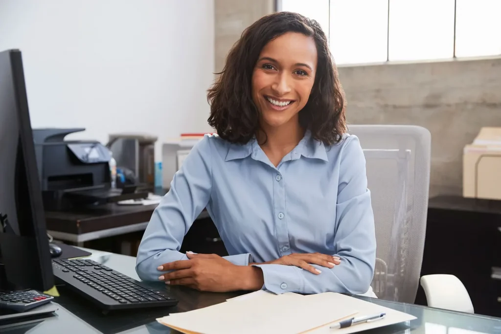 healthcare professional smiling at camera